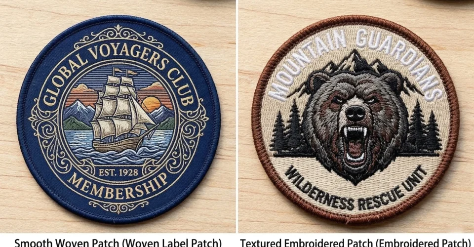 embroidered vs woven patches