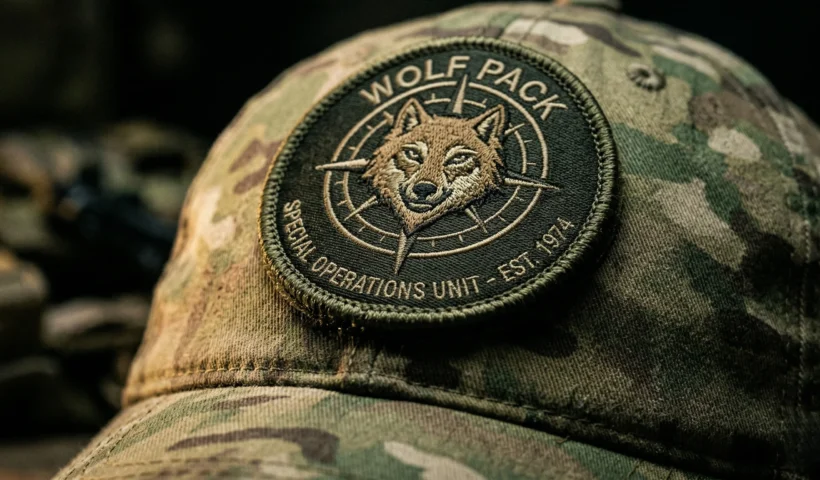 tactical hook and loop patches on backpack