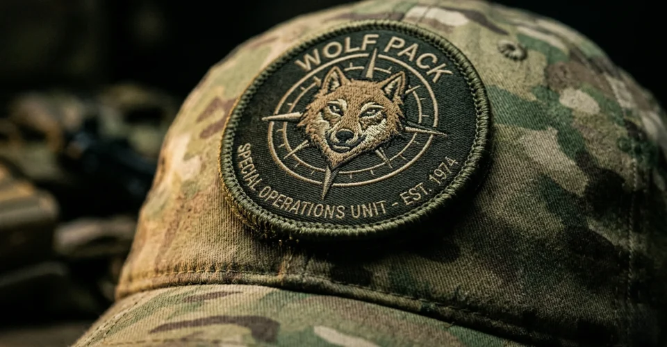 tactical hook and loop patches on backpack