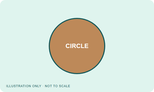 circle leather patch outline illustration; no fixed dimensions