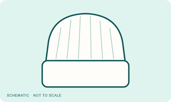 Rib-knit beanie illustration with a folded cuff
